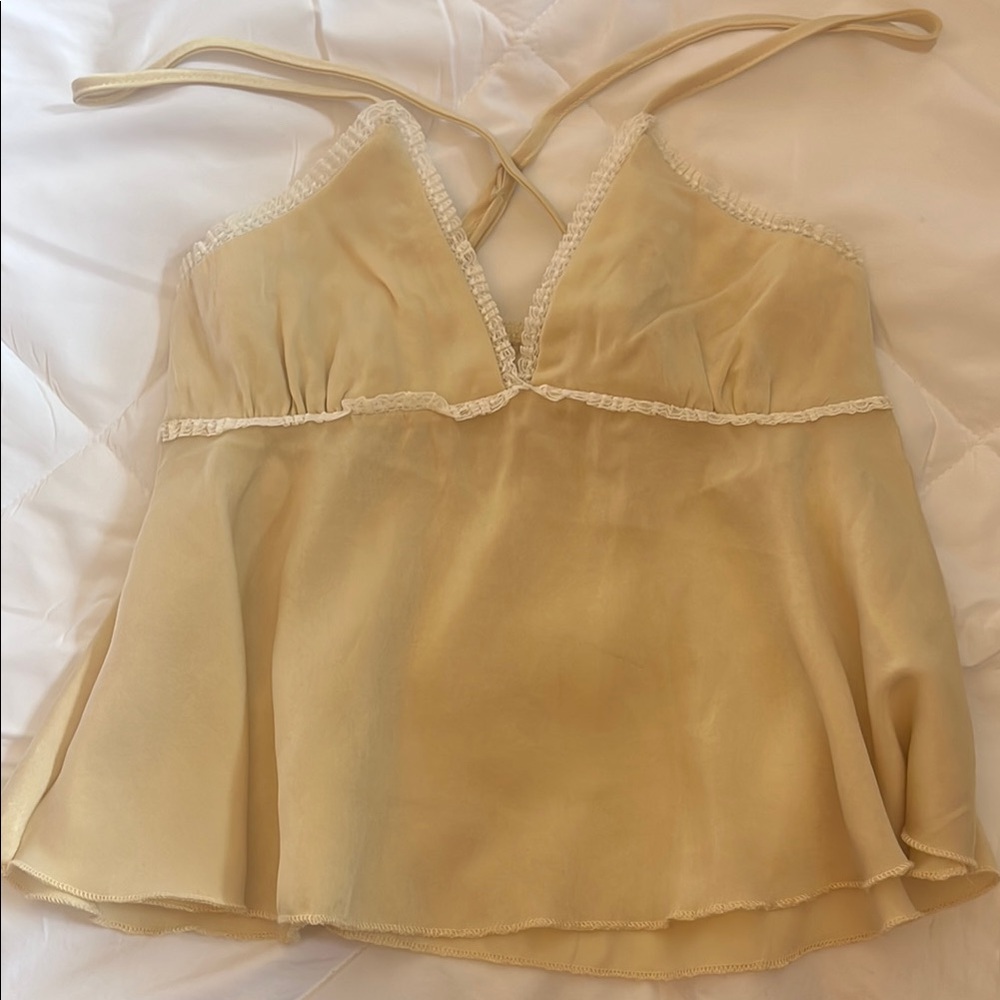Urban Outfitters Satin Yellow Tank